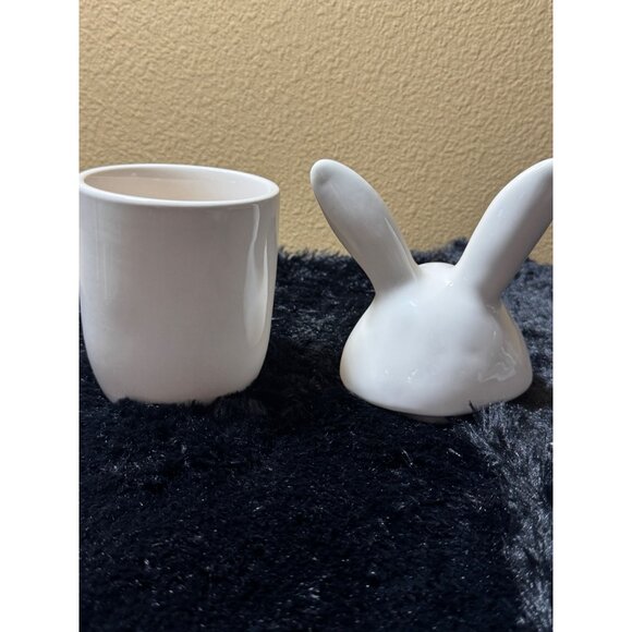 Rae Dunn Magenta Bunny Scoop Ceramic Container With Lid Artisan Collection - Picture 7 of 8